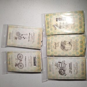 Unity Stamp Co 5 Sets Itty Bitty Red Rubber Cling Foam Stamps, 2 Stamps Per Set